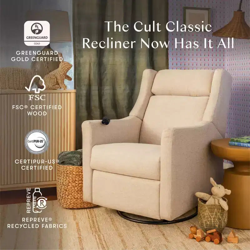 Babyletto Kiwi Deluxe Power Recliner and Swivel Glider with Heat and Massage