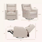 Babyletto Kiwi Deluxe Power Recliner and Swivel Glider with Heat and Massage