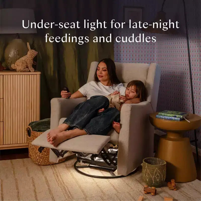 Babyletto Kiwi Deluxe Power Recliner and Swivel Glider with Heat and Massage