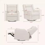 Babyletto Kiwi Deluxe Power Recliner and Swivel Glider with Heat and Massage