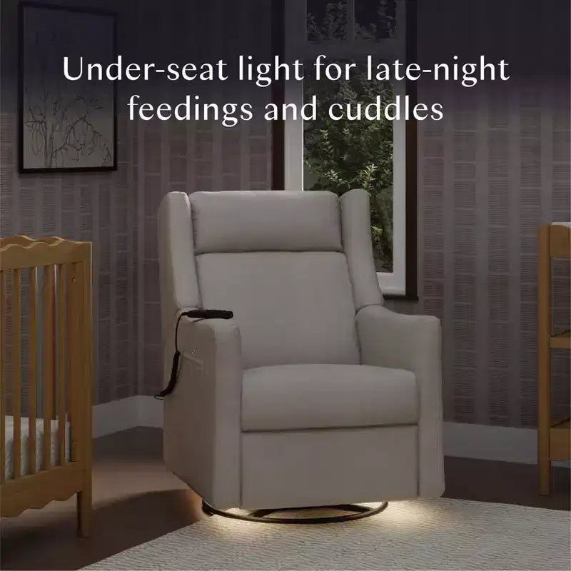 Babyletto Kiwi Deluxe Power Recliner and Swivel Glider with Heat and Massage