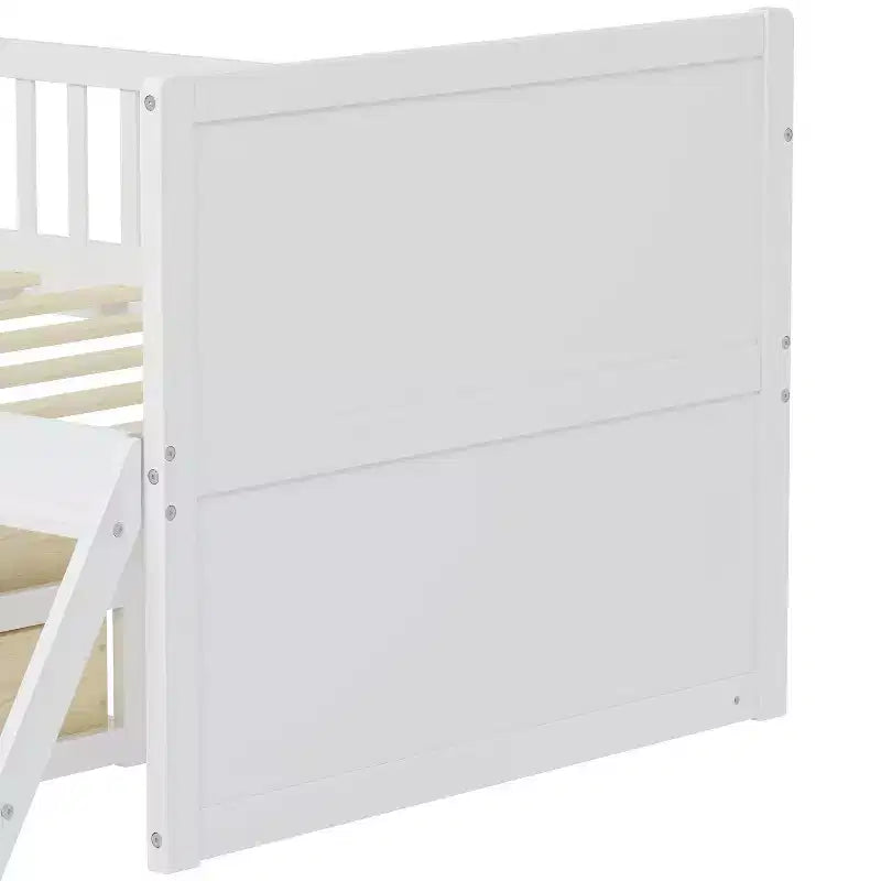 Twin Size Low Loft Bed with Storage 4 Drawers, Wooden Loft Bed with Guardrail Headboard and Ladder, Twin Platform Bed for Kids