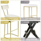 COZONY Counter Height Bar Stools Set of 2, Modern Upholstered Stools with Curved Back and Footrest for Kitchen Island