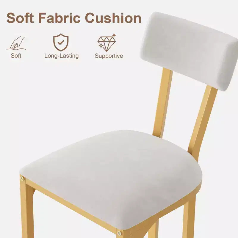 COZONY Counter Height Bar Stools Set of 2, Modern Upholstered Stools with Curved Back and Footrest for Kitchen Island