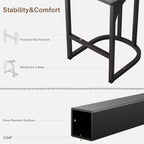 COZONY Counter Height Bar Stools Set of 2, Modern Upholstered Stools with Curved Back and Footrest for Kitchen Island