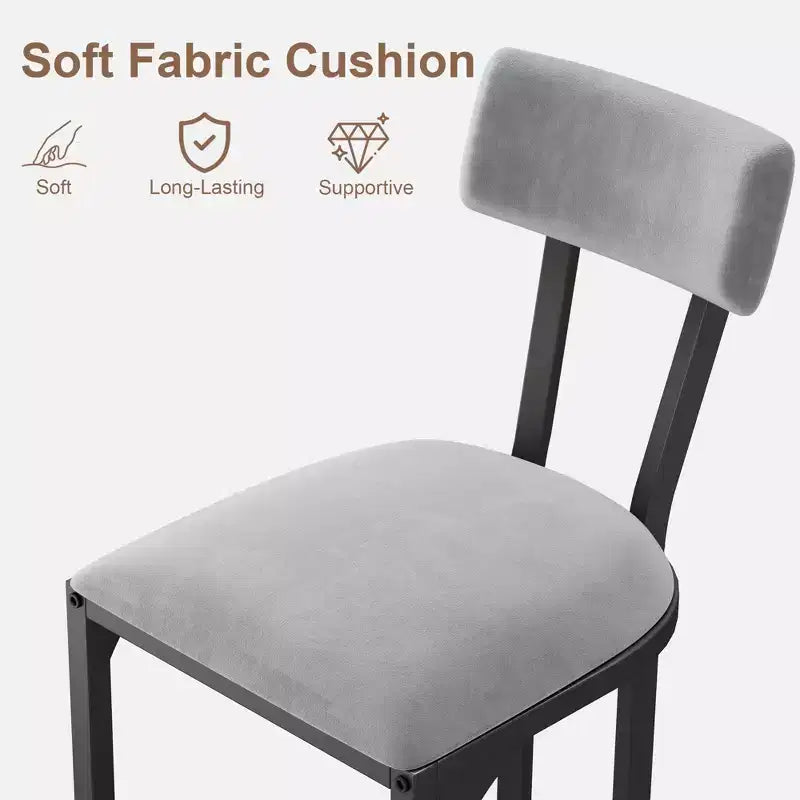 COZONY Counter Height Bar Stools Set of 2, Modern Upholstered Stools with Curved Back and Footrest for Kitchen Island