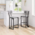 COZONY Counter Height Bar Stools Set of 2, Modern Upholstered Stools with Curved Back and Footrest for Kitchen Island