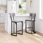 COZONY Counter Height Bar Stools Set of 2, Modern Upholstered Stools with Curved Back and Footrest for Kitchen Island
