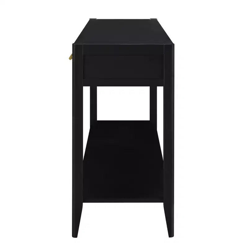 Clihome 60 Inch Console Table with 3 Wavy Drawers, Modern Entryway Table with Metal Handles and Storage Shelf