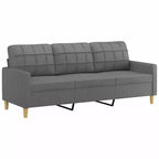 Divano 3 posti in tessuto grigio scuro (100% poliestere), metallo, textilene