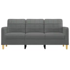 Divano 3 posti in tessuto grigio scuro (100% poliestere), metallo, textilene