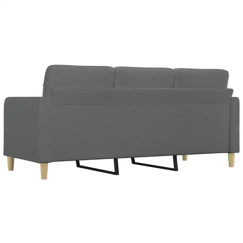 Divano 3 posti in tessuto grigio scuro (100% poliestere), metallo, textilene