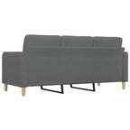 Divano 3 posti in tessuto grigio scuro (100% poliestere), metallo, textilene