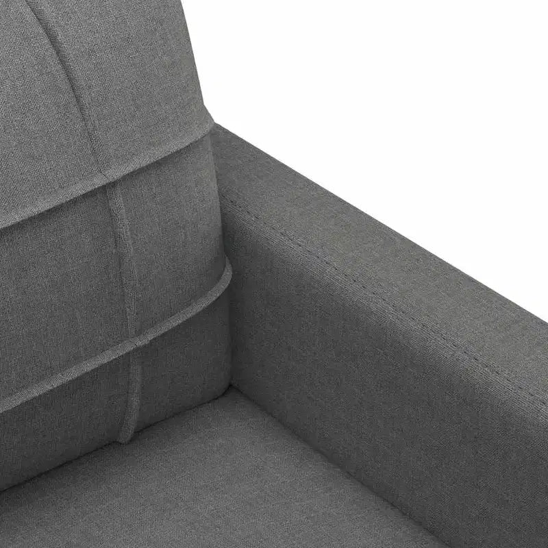 Divano 3 posti in tessuto grigio scuro (100% poliestere), metallo, textilene