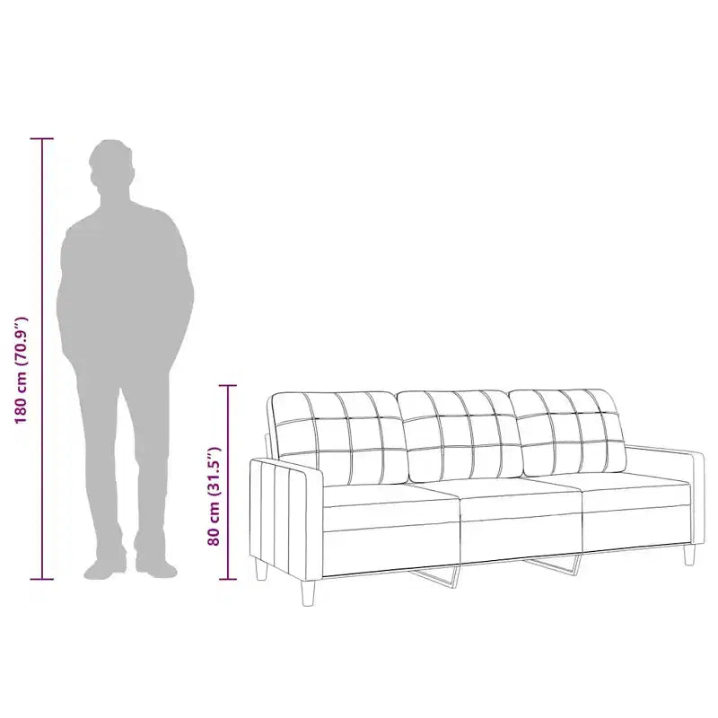 Divano 3 posti in tessuto grigio scuro (100% poliestere), metallo, textilene