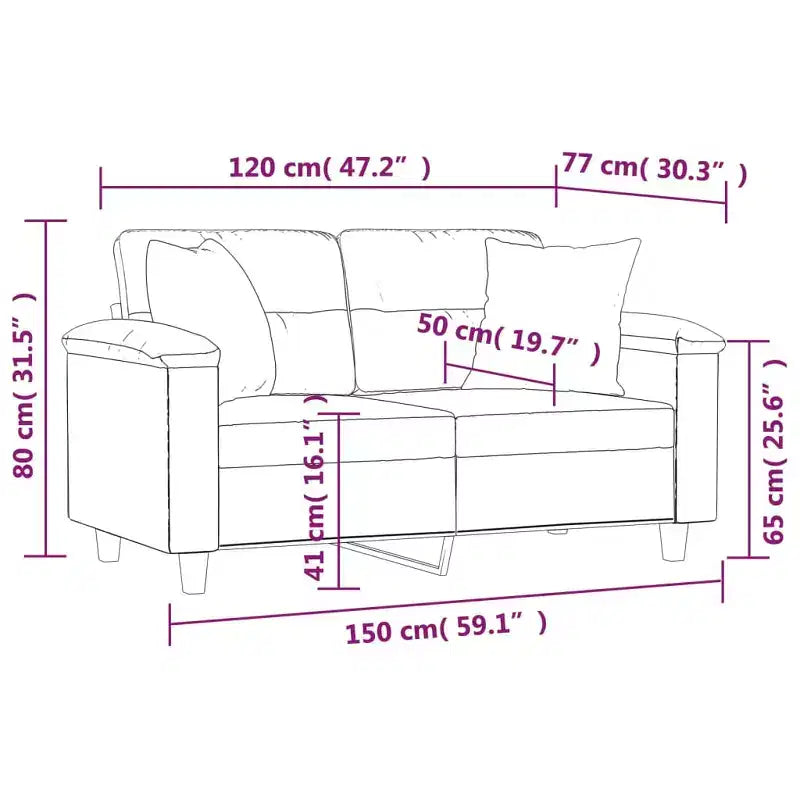 2-seater Sofa Black Faux leather, metal, textilene 2-Seater