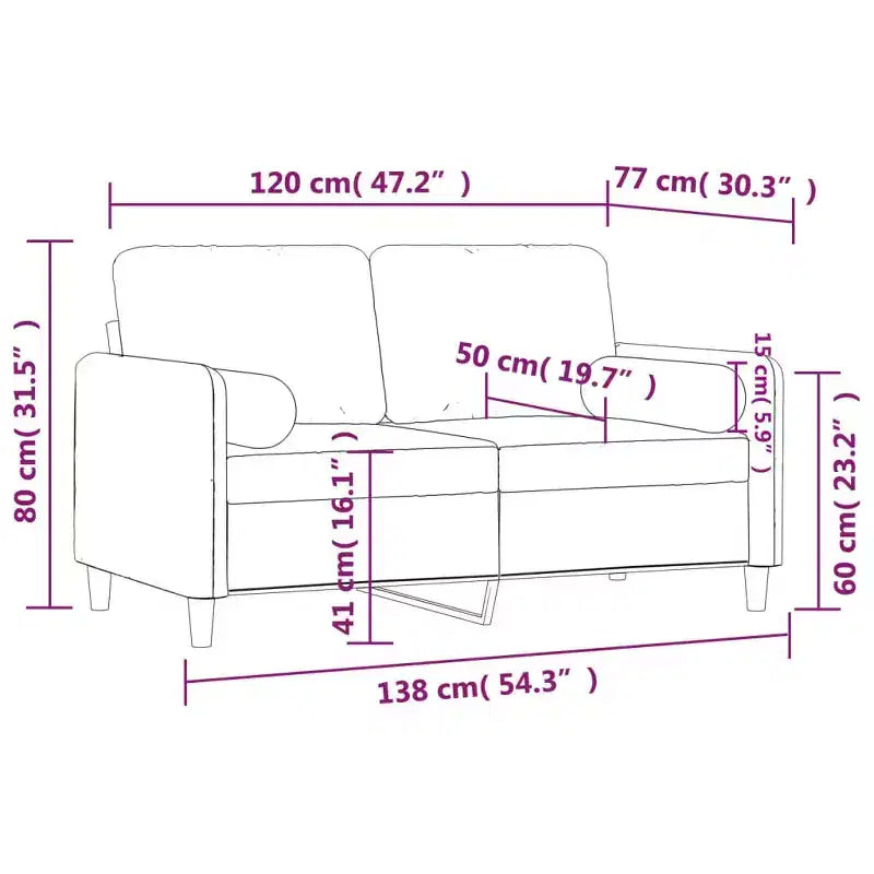 2-seater Sofa Dark grey Velvet (100% polyester), metal, textilene