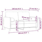 2-seater Sofa Dark grey Velvet (100% polyester), metal, textilene
