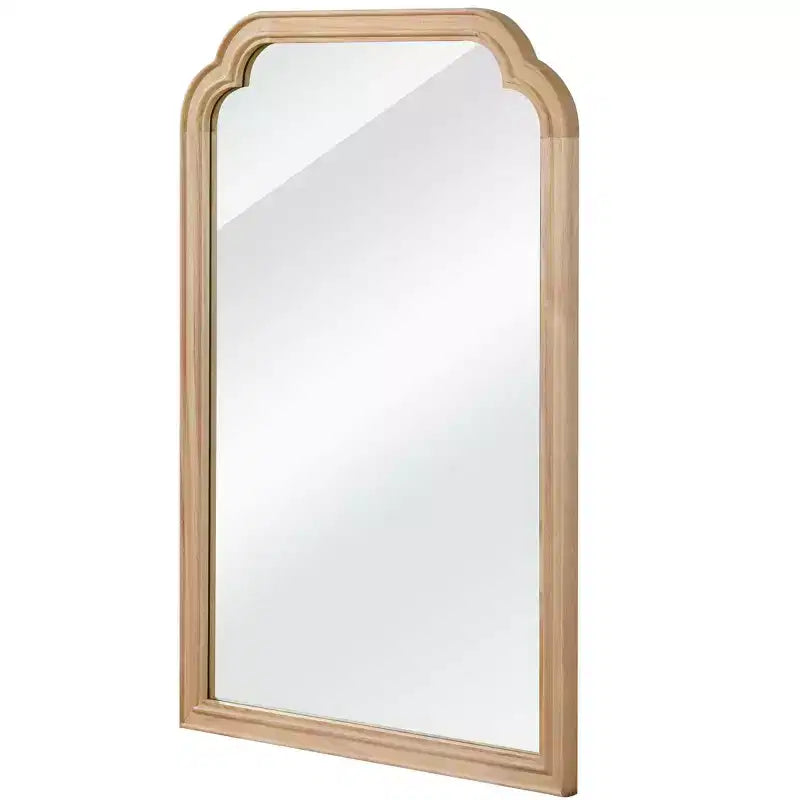 PexFix 20 x 30 Specchio decorativo da parete angolare arrotondato con cornice in legno massello Specchio moderno stile farmhouse per camera da letto, bagno, soggiorno, ingresso Naturale