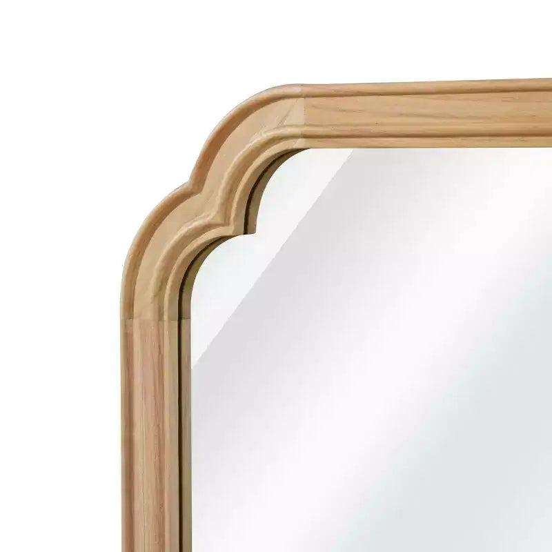 PexFix 20 x 30 Specchio decorativo da parete angolare arrotondato con cornice in legno massello Specchio moderno stile farmhouse per camera da letto, bagno, soggiorno, ingresso Naturale