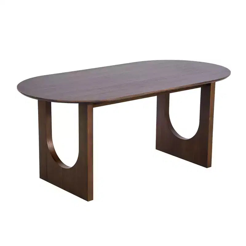 PexFix 79 Oval Dining Table for 6-8 Wood Kitchen Table with Scratch-Resistant Top & Arched Legs Modern Farmhouse for Living Room Kitchen Walnut