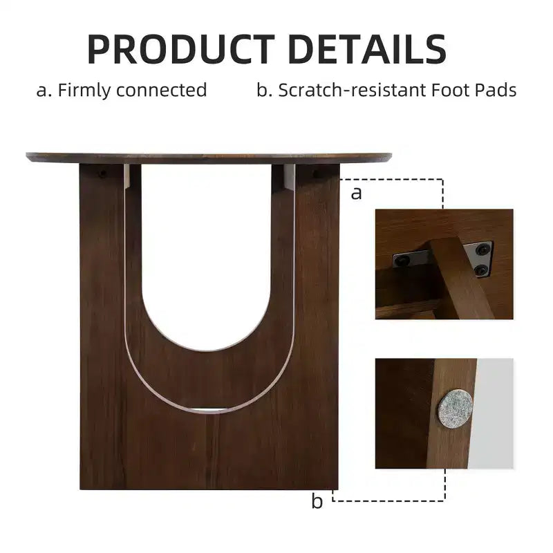 PexFix 79 Oval Dining Table for 6-8 Wood Kitchen Table with Scratch-Resistant Top & Arched Legs Modern Farmhouse for Living Room Kitchen Walnut