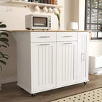 Okak Kitchen Island with 3 Tier Pull Out Cabinet Organizer, Kitchen Cart with Drop Leaf and Storage Rack, Countertop Organizer for Kitchen