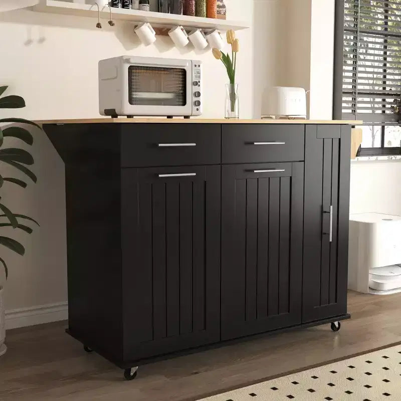 Okak Kitchen Island with 3 Tier Pull Out Cabinet Organizer, Kitchen Cart with Drop Leaf and Storage Rack, Countertop Organizer for Kitchen