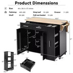 Okak Kitchen Island with 3 Tier Pull Out Cabinet Organizer, Kitchen Cart with Drop Leaf and Storage Rack, Countertop Organizer for Kitchen