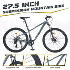 Mountain bike Whisen 27.5 con cambio posteriore a 8 velocità, sospensione anteriore, telaio in acciaio