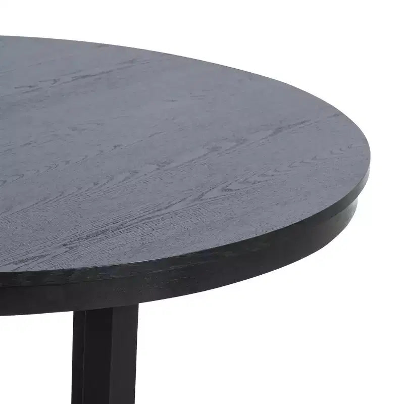 Tavolo da pranzo rotondo nero da 45 pollici, adatto a più persone che pranzano contemporaneamente, adatto sia per la sala da pranzo che per il soggiorno