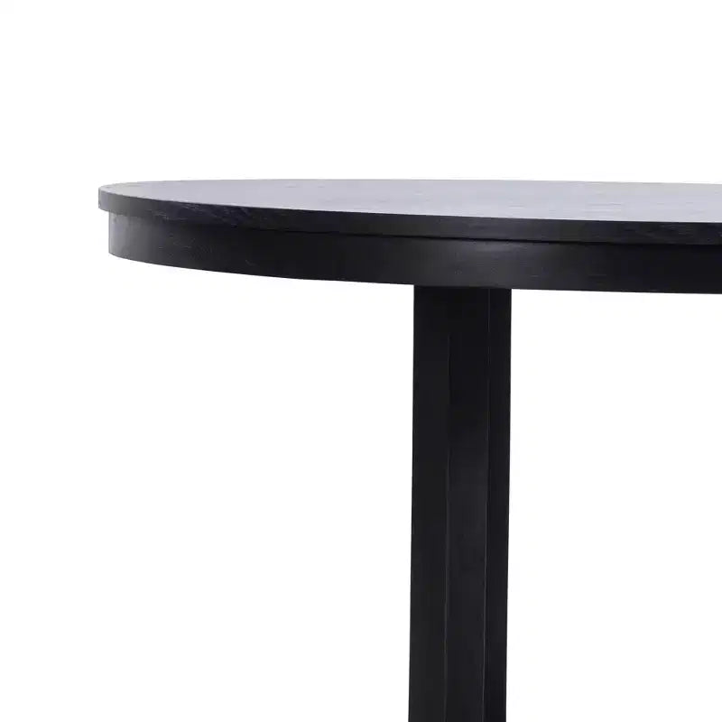 Tavolo da pranzo rotondo nero da 45 pollici, adatto a più persone che pranzano contemporaneamente, adatto sia per la sala da pranzo che per il soggiorno