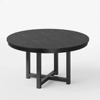 Tavolo da pranzo rotondo nero da 45 pollici, adatto a più persone che pranzano contemporaneamente, adatto sia per la sala da pranzo che per il soggiorno