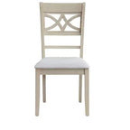 GDFStudio Cowen Modern Linen Fabric and Rubberwood Dining Chairs (Set of 2)