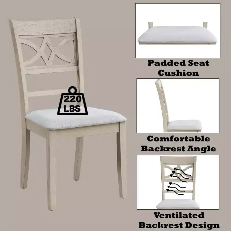 GDFStudio Cowen Modern Linen Fabric and Rubberwood Dining Chairs (Set of 2)