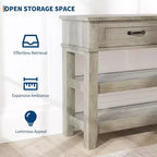 3-Tier Console Table, 47 Retro Entryway Table with 2 Storage Drawers ,Narrow Wooden Sofa Table with Open Shelf for Living Room, Foyer, Hallway