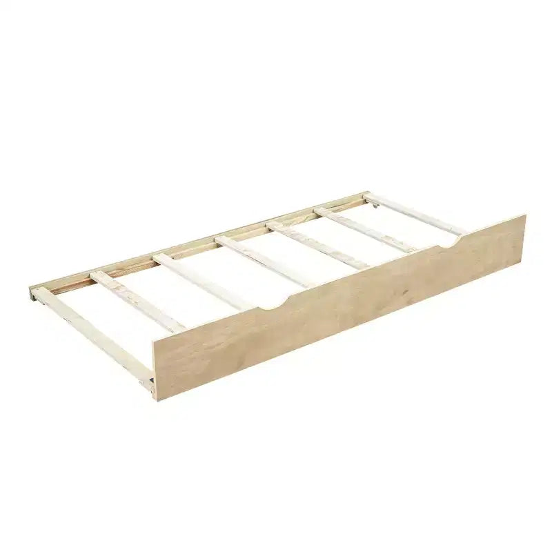 Wooden Twin Size Daybed with Trundle and Storage Cabinet, Floor Day Bed Frame w/L-Shaped Bookcase Shelves and USB Ports for Bedroom