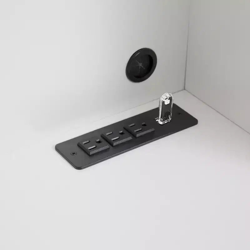 Scrivania per computer, adatta per adolescenti, studenti, per scrivere, per portatili e per l'uso domestico, con cassetti, 3 prese CA e 2 porte di ricarica USB.