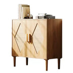 Madia a 2 ante con ripiani regolabili, Credenza in legno naturale, per soggiorno, ingresso