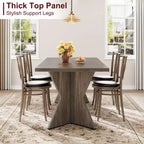 COZONY 6-Person Rectangular Dining Table, Retro Kitchen Table with Sturdy Frame, Farmhouse Dining Room Table for Family Gatherings