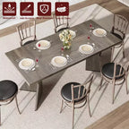COZONY 6-Person Rectangular Dining Table, Retro Kitchen Table with Sturdy Frame, Farmhouse Dining Room Table for Family Gatherings