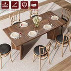 COZONY 6-Person Rectangular Dining Table, Retro Kitchen Table with Sturdy Frame, Farmhouse Dining Room Table for Family Gatherings