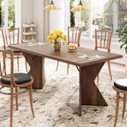COZONY 6-Person Rectangular Dining Table, Retro Kitchen Table with Sturdy Frame, Farmhouse Dining Room Table for Family Gatherings