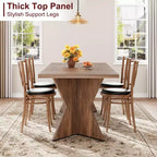 COZONY 6-Person Rectangular Dining Table, Retro Kitchen Table with Sturdy Frame, Farmhouse Dining Room Table for Family Gatherings
