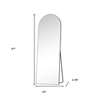 HomeRoots 67 Black Metal Arch Freestanding and Wall Mount Framed Full Length Mirror