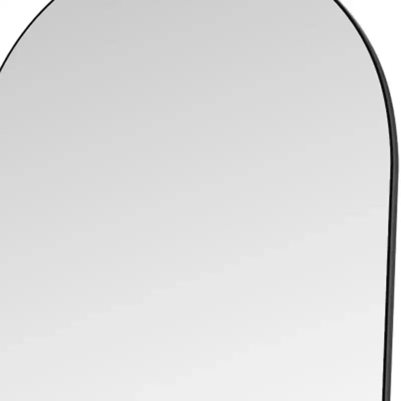 HomeRoots 67 Black Metal Arch Freestanding and Wall Mount Framed Full Length Mirror