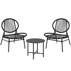 Dining table and chair set, three-piece set, modern rattan furniture, suitable for use in the dining room, living room, garden or balcony.