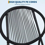 Dining table and chair set, three-piece set, modern rattan furniture, suitable for use in the dining room, living room, garden or balcony.