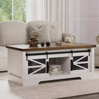 47 Lift Top Coffee Table with Hidden Compartment and Storage Shelf, Multifunction Coffee Table