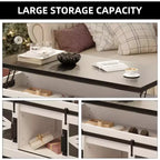 47 Lift Top Coffee Table with Hidden Compartment and Storage Shelf, Multifunction Coffee Table